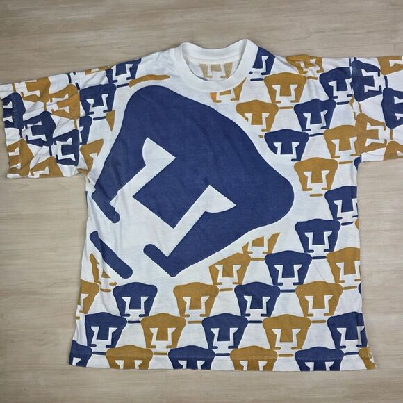 Vintage Pumas UNAM Mexico Soccer Football Single Stitch AOP Shirt Size Large - Picture 10 of 13